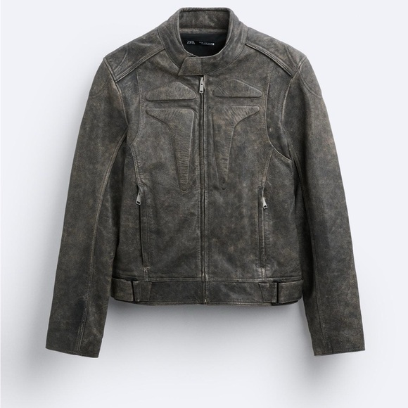 🔥Genuine Leather Biker Jacket Size L NWT🔥